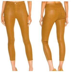 L’AGENCE Sabine Coated Skinny Jeans Camel Tan Women’s Size 26 Crop Ankle